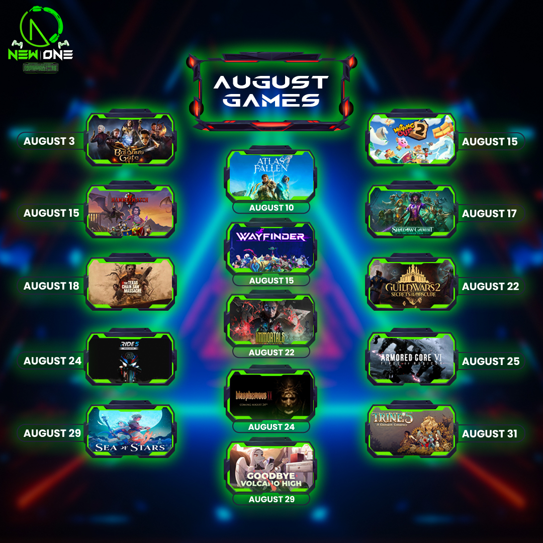 NewOneGames's tweet photo. Get Ready for an Epic August! Exciting new adventures await in the gaming world this month! From action-packed battles to mind-bending puzzles, these upcoming games are sure to keep you on the edge of your seat! Which one are you most excited to play?
#newonegames #gamingpc #Like https://t.co/aa3T5jWz4M