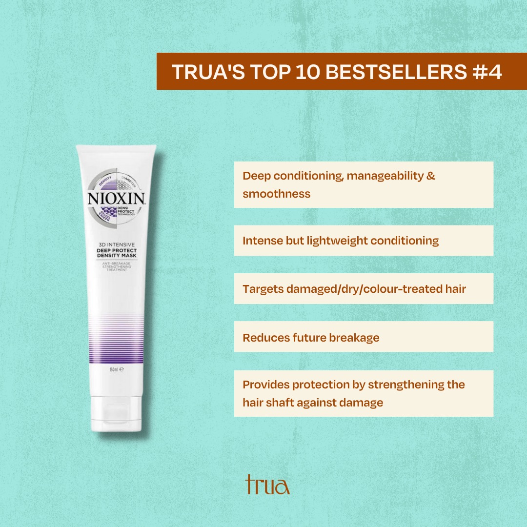 Trua's top 10 bestsellers #4: @NioxinProducts Deep Protect Density Mask.

Ideal for targeting damaged, dry or colour treated hair to deep condition the hair and and reduce future breakage.

#haircare #trua #hairbreakage #damagedhair #healthyhair #hairdamage #hairmask #nioxin