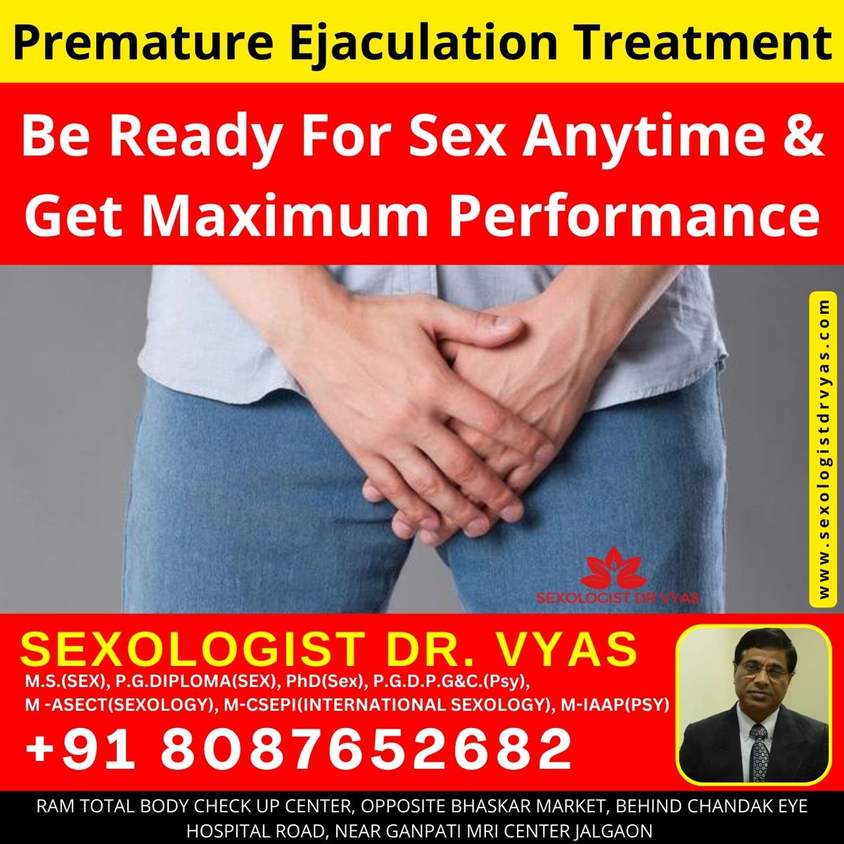 Premature Ejaculation Treatment
Consult with
Sexologist Dr. Vyas
Web : sexologistdrvyas.com
Call : +91 8087652682

#sexologist #sexologistdrvyas #drvyas #sexproblem #sexdoctor #sexologist