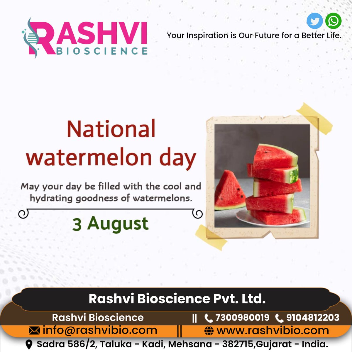 RashviBio's tweet photo. "Did you know that watermelon is a good source of vitamins A and C? #WatermelonFacts"
#NationalWatermelonDay
#Watermelon
#WatermelonWednesday
#WatermelonLove
#WatermelonFacts
#WatermelonRecipes
#WatermelonParty
#WatermelonEmoji
#WatermelonMemes
#WatermelonInspo https://t.co/LA7z0KWSX4