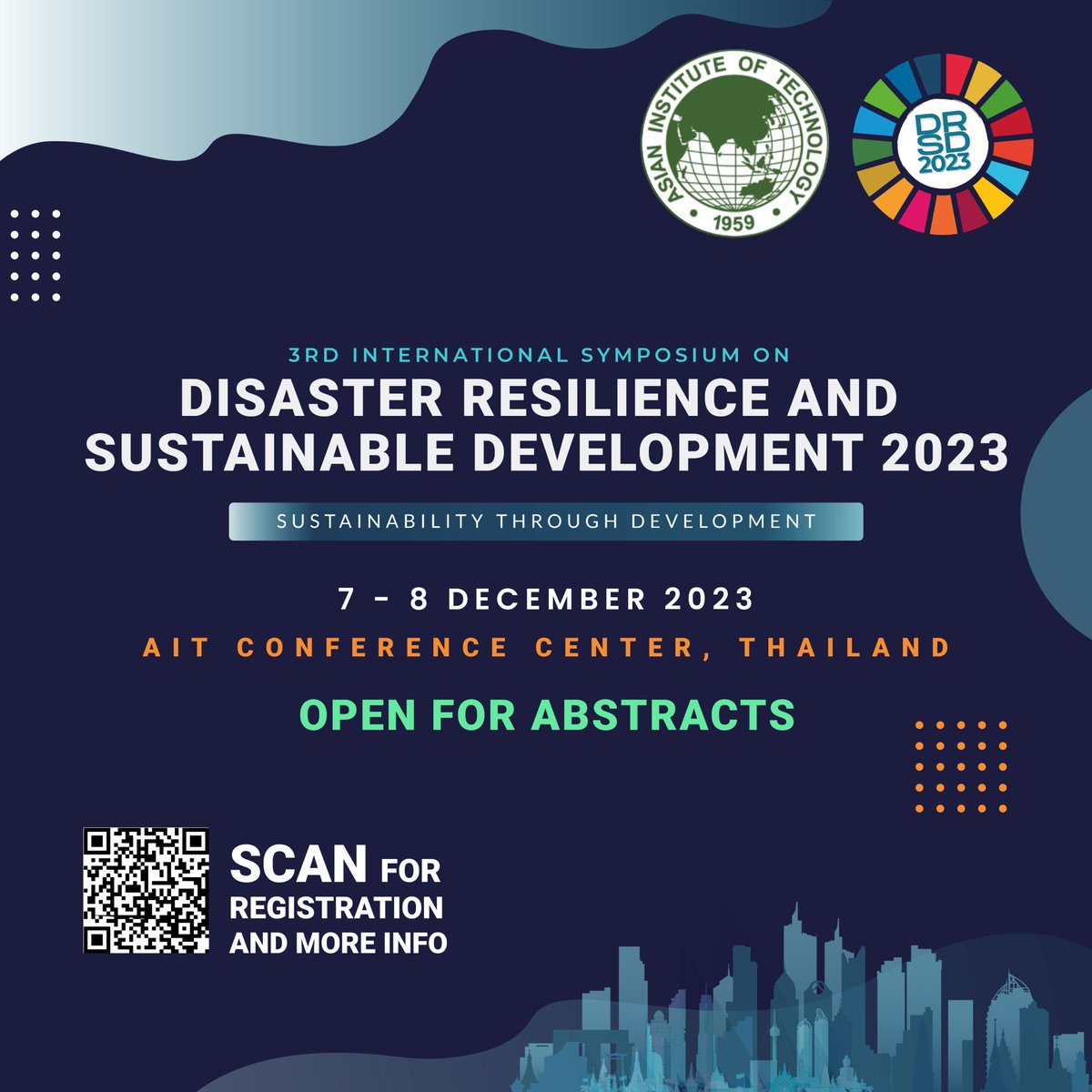 dpmmait's tweet photo. We are back!

DPMM AIT is proud to announce the 3rd International Symposium on Disaster Resilience and Sustainable Development 2023 (DRSD 2023)!

We are currently accepting abstracts for oral/poster presentations at #drsd2023

Visit https://t.co/3NPNYJW8dz for more information! https://t.co/r0OeB6nEsi