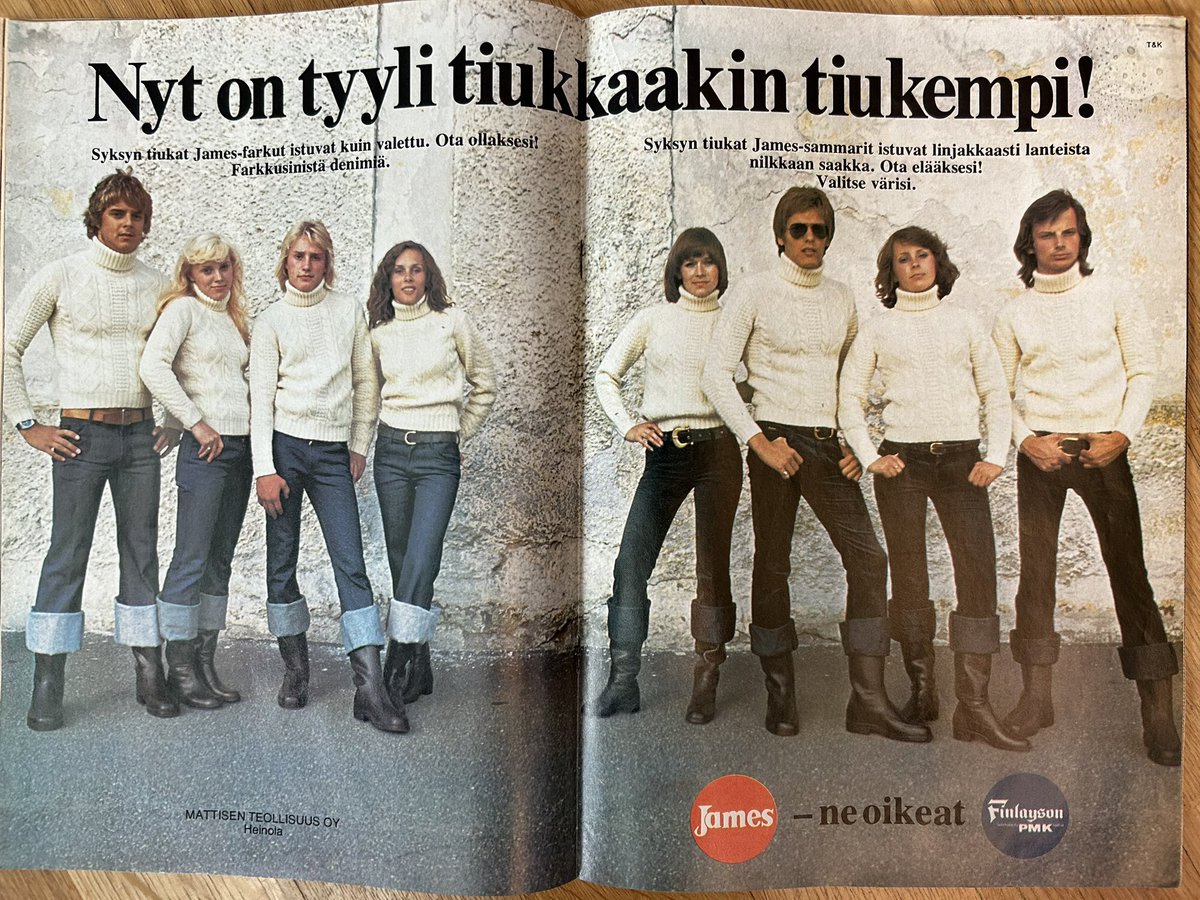 EtusivunJuttu's tweet image. Intro 8/1975

48 vuotta sitten Ganes ja Juice hallitsivat kotimaista nuorisolehdistöä. Juicea muuten haastatteli Arto Melleri.
Farkkumainoksia saatiin hyvin näihin lehtiin, tyylikin oli ”tiukkaakin tiukempi”.
Se oli jautaa se.
#hurriganes