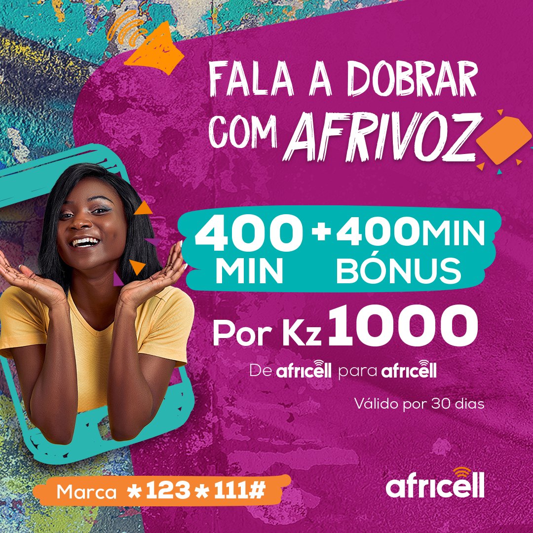 AfricellAo's tweet photo. Falar já é bom, imagina a dobrar 😎
#africell #angola #luanda #sumbe #benguela #africellangola https://t.co/KJqv4fSFRX
