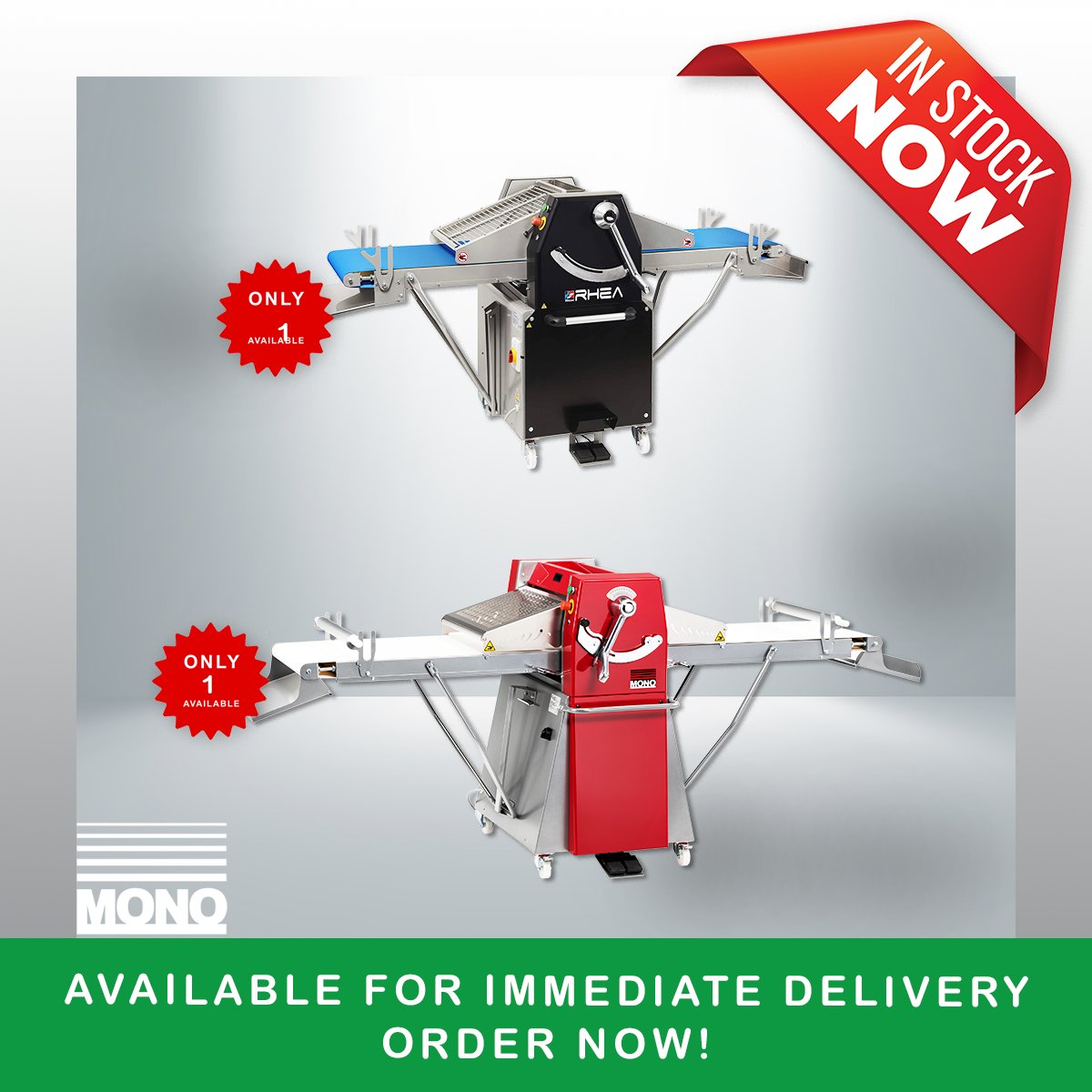 monoequipment's tweet photo. MONO has 1 x #Bongard RHEA Manu-S 500L #pastrysheeter & 1 x #MONO Manual Floor Standing Sheeter with Removable Tables left in stock for immediate delivery. See: https://t.co/Y2FML156QF #Pastrysheeter #Laminator #Sheeter #BakeryEquipment #BakerySheeter #Bakery #Croissant https://t.co/gJHb02qcId