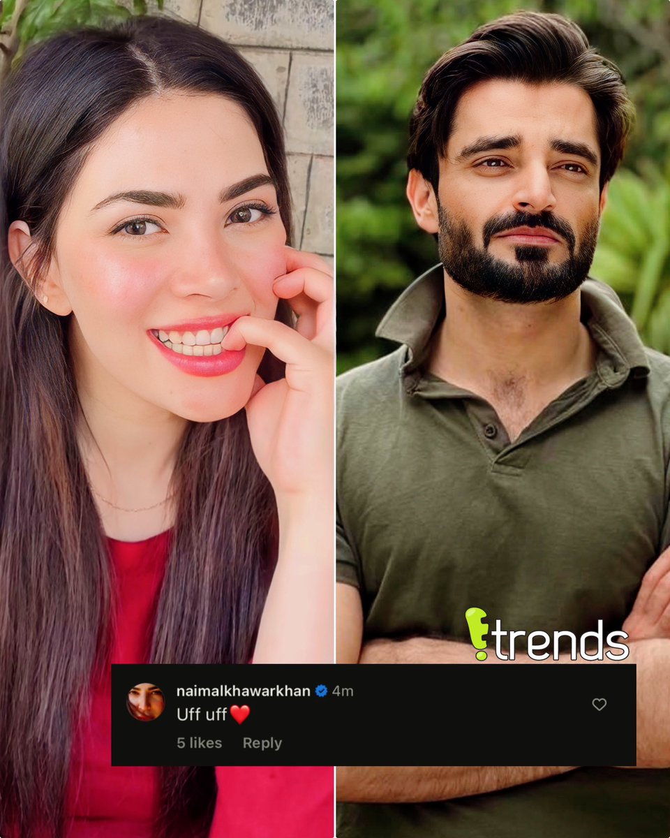 Etrendsdotpk's tweet photo. Naimal Khawar Khan left a beautiful comment on hubby Hamza Ali Abbasi's look from the sets of his new drama Jaan-e-Jahan.

#HamzaAliAbbasi #NaimalKhawarKhan #JaanEJahan https://t.co/r208B2O6cj