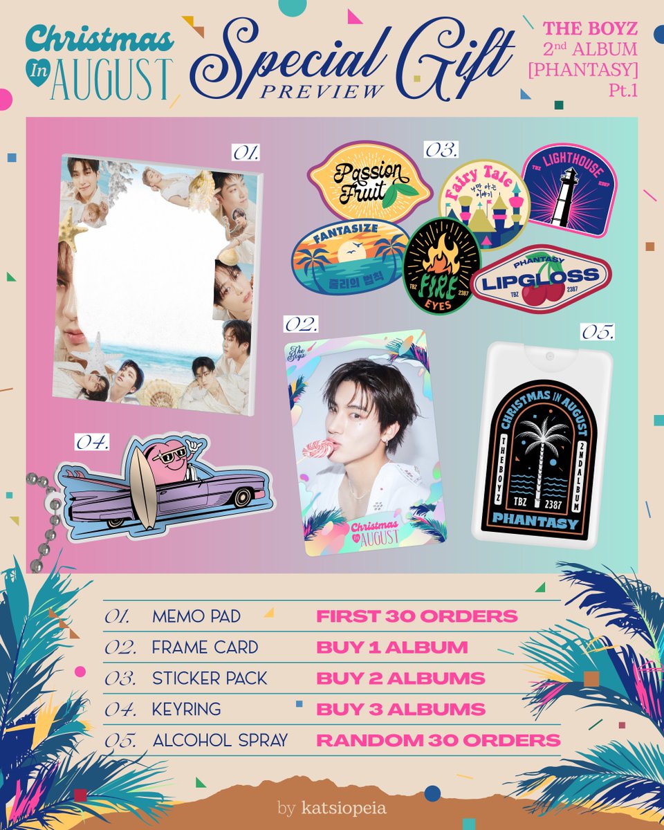 katsiopeia's tweet photo. 📢 RT สุ่มแจก 100฿ (3 คน)

PRE-ORDER รอบไซน์✨
THE BOYZ 2ND ALBUM [PHANTASY] Pt.1
Christmas In August
อัลบั้มละ 300฿

✅ ได้การ์ด Event (เลือกเมมเบอร์ได้)
💸 เก็บรอบเดียว
📮 EMS / นัดรับ

รายละเอียดเพิ่มเติม / สั่งซื้อ
🔗 https://t.co/V25yIguEjx
#ตลาดนัดtheboyz #ZENERATIONinBKK https://t.co/qtPYAHsxU6