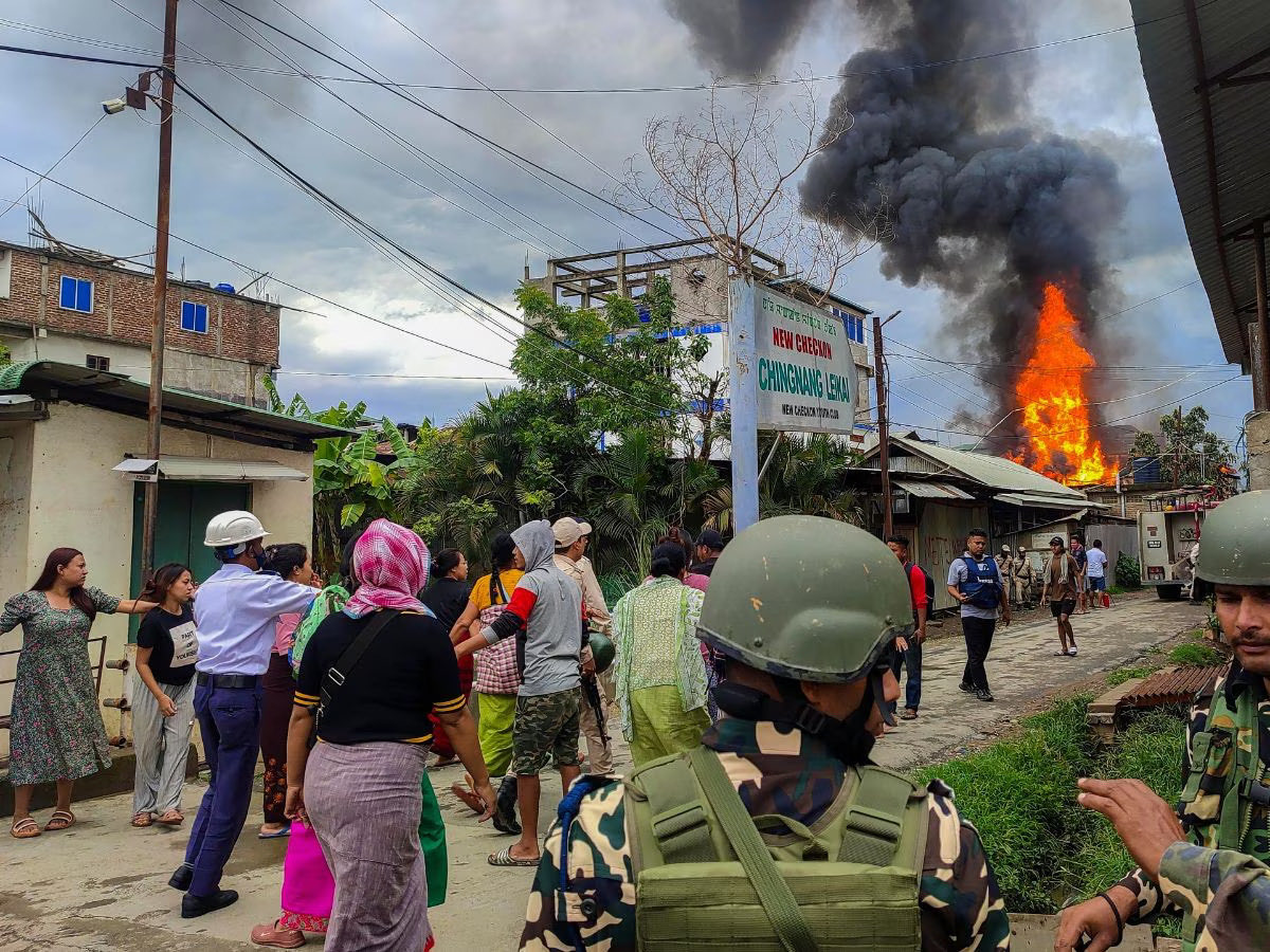 ashoswai's tweet image. Manipur continues to burn - curfew and internet shutdown. It has been three months now.