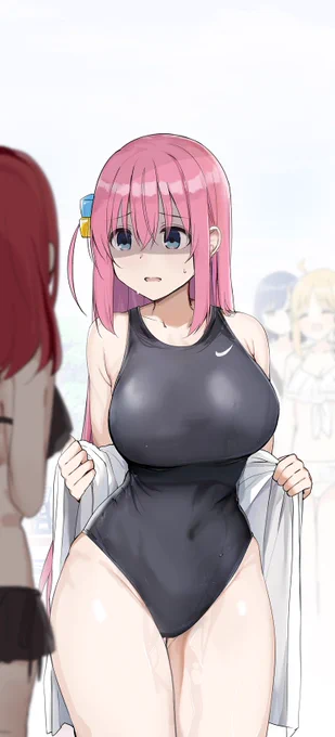 プールに連れてこられた、ぼっちちゃん   #ぼっち・ざ・ろっく