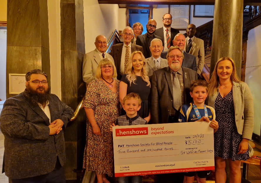 Henshaws's tweet photo. A big THANK YOU to St Wilfrid’s Masonic Lodge!
St Wilfrid’s Masonic Lodge in Headingly chose us as their charity of the year and managed to raise a total of £3100 for our amazing Specialist College, which we are so grateful for.
#ThankYou #Fundraising #SightLoss #SwimTheChannel https://t.co/byKIoBbsKA