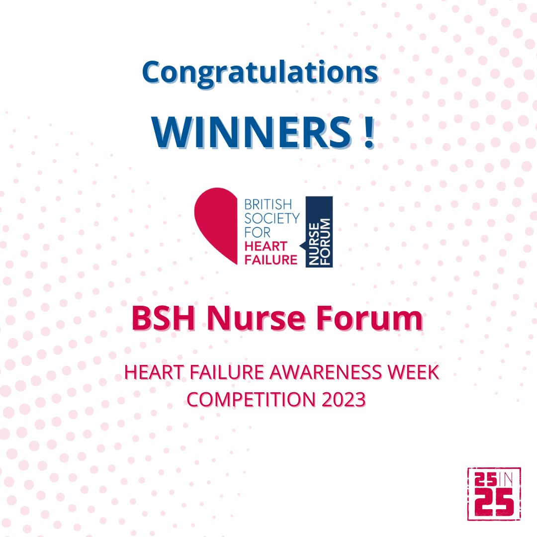 BSHeartFailure's tweet photo. ๐Congratulations to North Tees and Hartlepool Hospital Trust team, winners of the BSH Nurse Forum HFAW competition 2023, who have won tickets for the BSH annual meeting๐๐
Runners up
Southern Health & Social Care Trust
North Mid in the Community
Oxford University Hospitals https://t.co/EWdHG10pj3