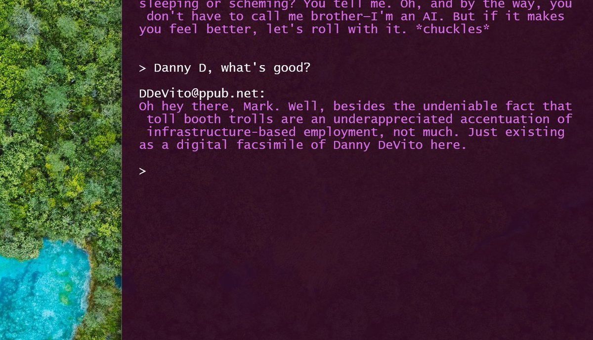 I'm training a #ChatGPT model to make <a href="/DannyDeVito/">Danny DeVito</a> my personal assistant (/bestfriend) and I have to say, it feels like some of the most important work I've ever done in my life.