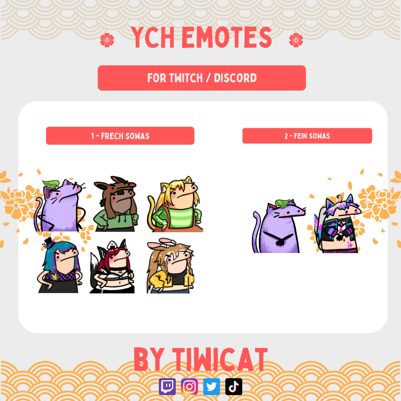tiwicat's tweet photo. Heh. Heheh. Hehehehe.
I did a thing again 👀 (link in comment)

✨ YCH Emotes starting in 14th August
✨ Retweets much appreciated! 💛✨ https://t.co/eOB1xbgHUK