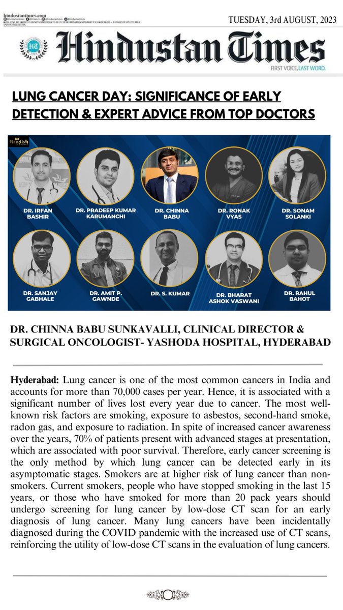 drchinnababu's tweet photo. Honored to have had the opportunity to share my insights on Lung Cancer for the @Hindustan Times newspaper
#drchinnababu #oncologist #roboticsurgeon #LungCancerAwareness #LungCancerInsights #HindustanTimesNewspaper #CancerTreatmentAdvancements #CancerResearch #FightAgainstCancer https://t.co/ddLtaHCFeS