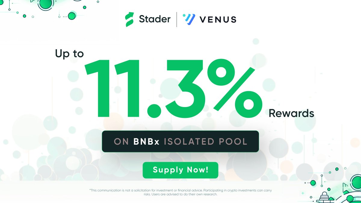 stader_bnb's tweet photo. 🔥📣 Buckle up #BNB enthusiasts! 🚀💸
Ever dreamed of growing your BNB holdings while you chill?
Dreams do come true!
With Stader & @VenusProtocol, boost your BNB by up to 11.3%!
No genie, no magic lamp, just follow the simple guide below!🧞♂️💡
🧵👇 https://t.co/lDHTg5Ehy2