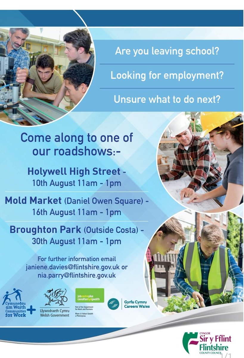 <a href="/DeesideDotCom/">DEESIDE.com</a> <a href="/CareersWales/">Careers Wales</a> <a href="/FlintshireCC/">Cyngor Sir y Fflint / Flintshire County Council</a> <a href="/JobCenterPlus/">Job Center Plus</a>