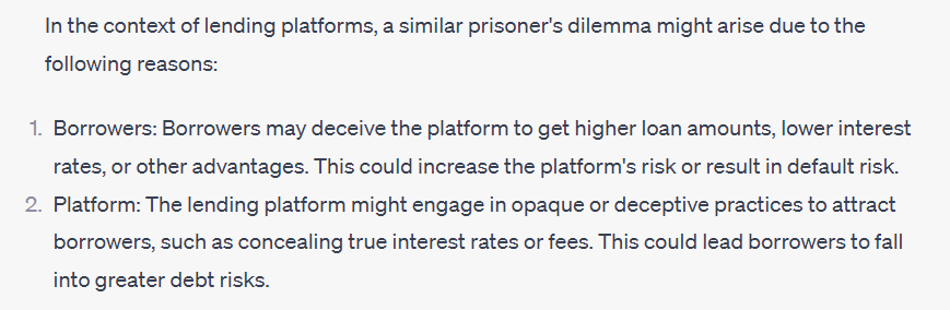 dmgdatadao's tweet photo. After the #Curve crisis, the lending platform is in a prisoner's dilemma?🎆
The answer comes from #ChatGPT . #AI #DMGData https://t.co/V4DoYOs4hz