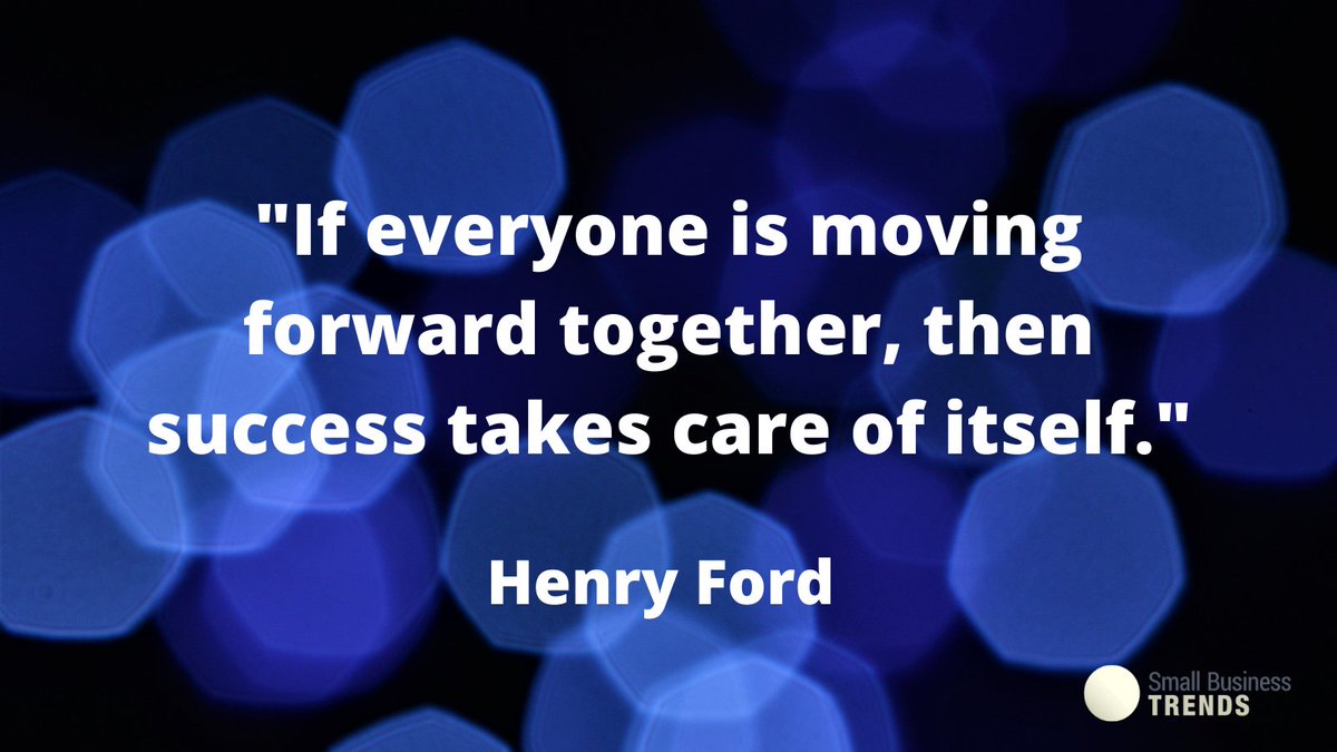 "If everyone is moving forward together, then success takes care of itself." - Henry Ford #ThursdayThoughts #ThursdayMotivation #SmallBizQuote