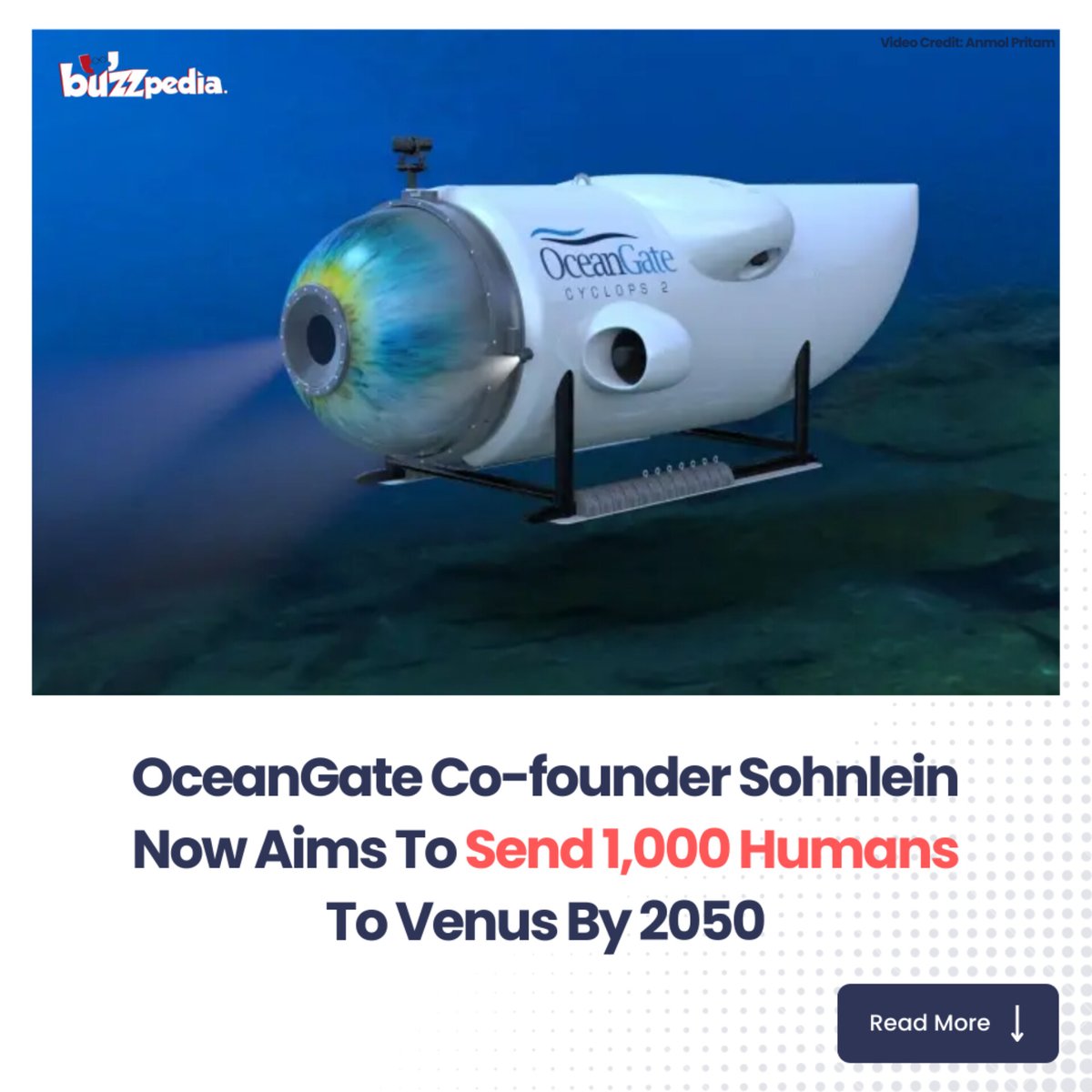 #OceanGate | After the ill-fated Titanic submersible, OceanGate co-founder Guillermo Sohnlein is now aiming to send 1,000 humans to live in Venus' atmosphere by 2050.

-

#TitanSubmersible #TitanSub #TitanicTragedy #BuzzPedia