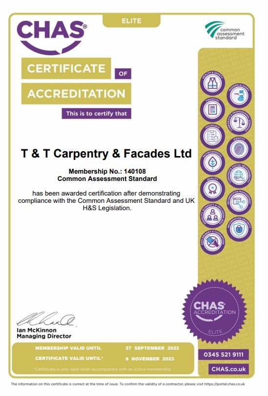 TTFacades's tweet photo. Pleased to announce we've achieved CHAS Elite accreditation after demonstrating compliance with the Common Assessment Standard and UK H&amp;S Legislation. 
#healthandsafety #compliance #Construction https://t.co/rf6ZvGHQFS