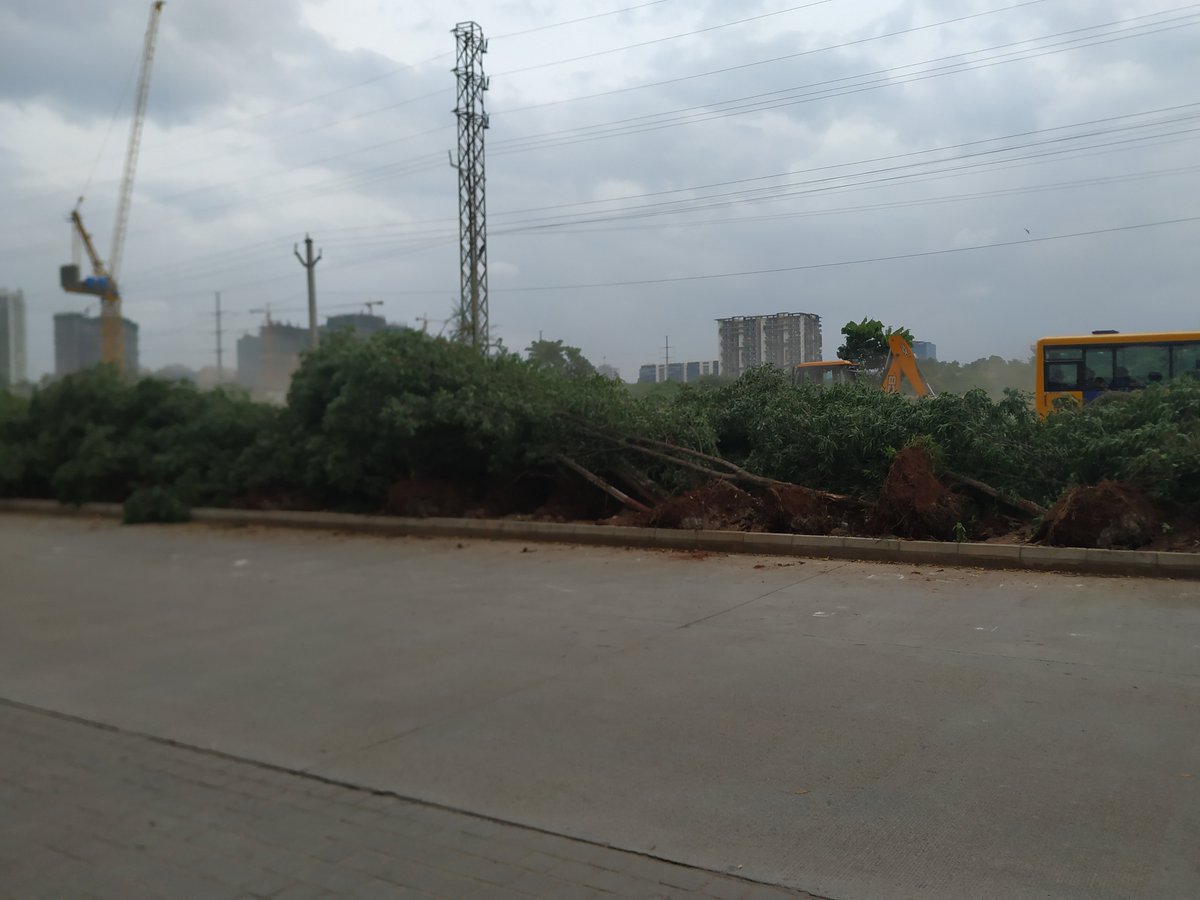 gautamp06's tweet photo. @GHMCOnline Tree felling in progress at My Home Avatar (Nanakramguda, Hyderabad). https://t.co/e2HnJpOhT8