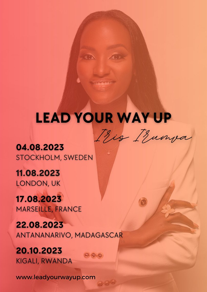 🌍✈️ Tomorrow marks the start of my 'Lead Your Way Up' tour, with 5 countries already on the schedule! 

I can't wait to meet you and share inspiring stories and strategies to help you #LeadYourWayUp. 

Thank you for your continued support and enthusiasm. 
#Africatotheworld