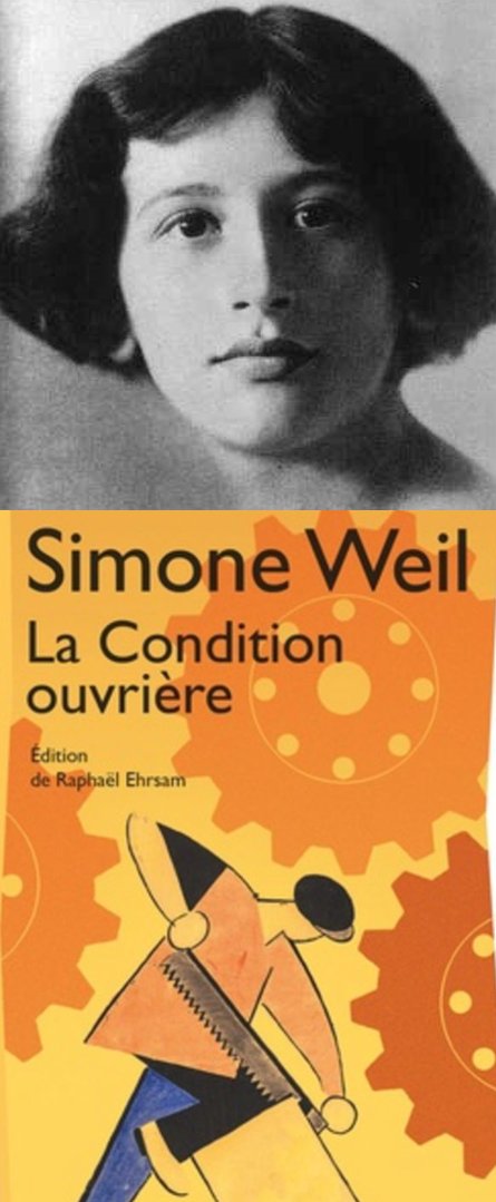 A 25 ans, Simone Weil passe une année à travailler en tant qu’ouvrière spécialisée, afin de faire l'expérience de cette vie dont d’autres ne font que parler sans la connaître intimement. Elle n'aura ensuite de cesse de lutter pour l'amélioration des conditions de travail.
1/23