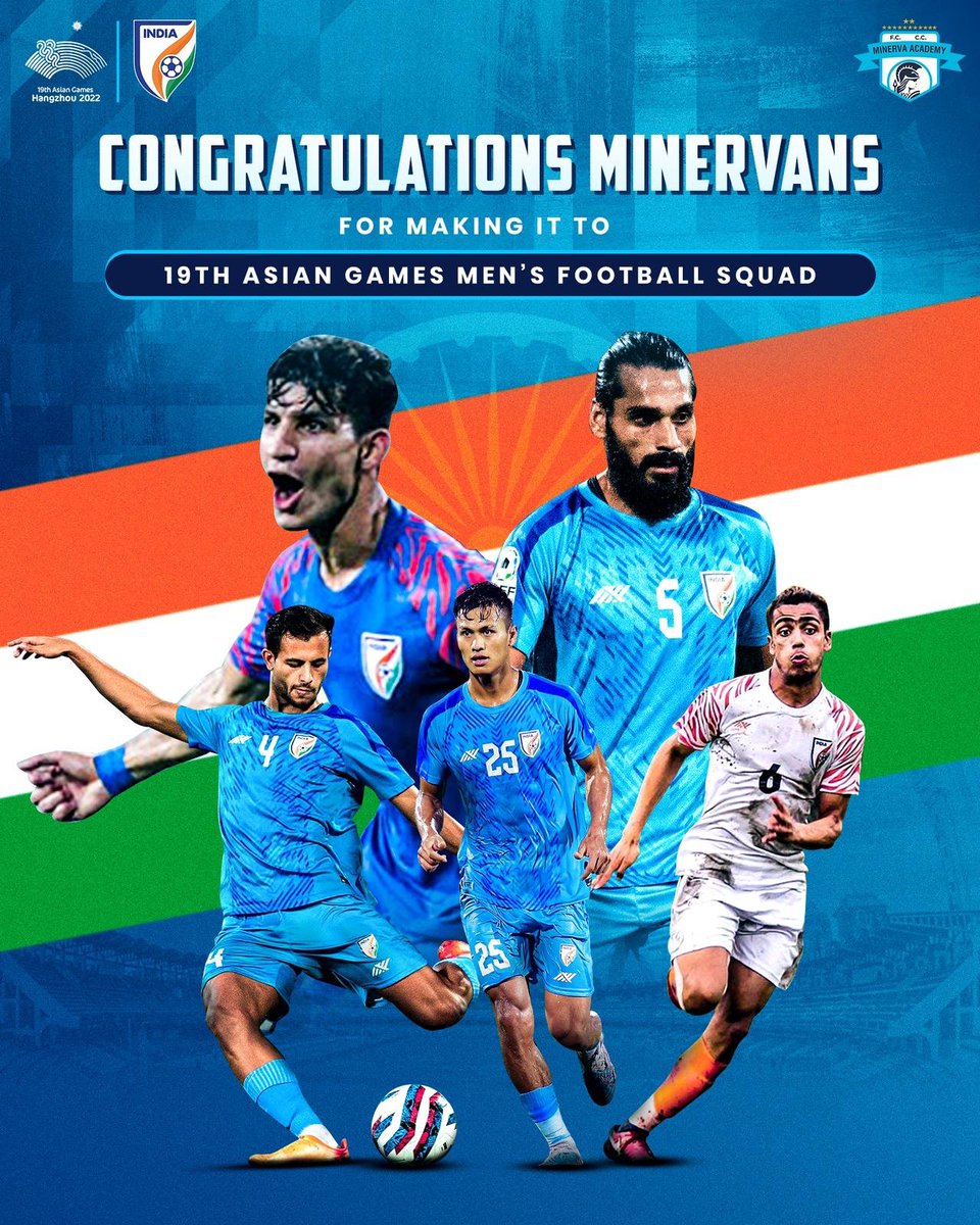 minervapunjabfc's tweet photo. Congratulations to our 5โฃ #Minervans for making it to the 19th Asian Games Menโs Football Squad. ๐คฉ
#MAFC #Warriors #TheFactory #IndianFootball https://t.co/zW8CHfdYcG