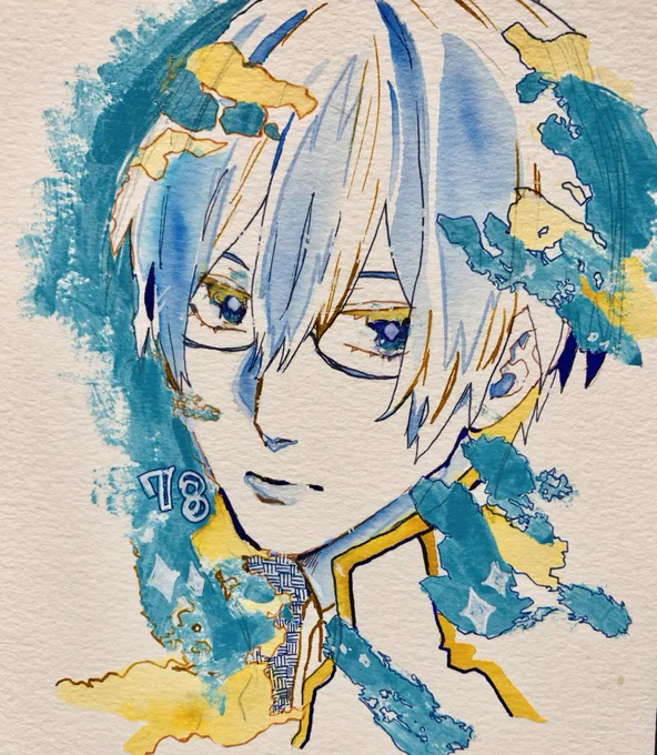 暗闇の中ペンライト頼りに描いたささにしきです