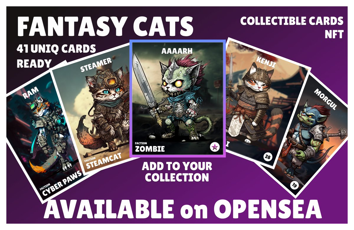 Kittens are waiting for their owners. Build your collection of FantasyCats cards
👇👇👇
opensea.io/collection/fan…