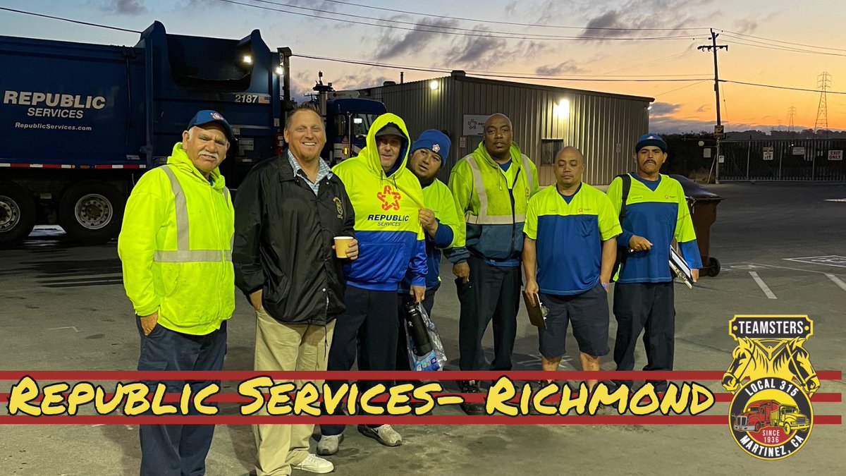 local_315's tweet image. #Teamsters #Local315 members rising &amp;amp; shining at Republic Services in Richmond.