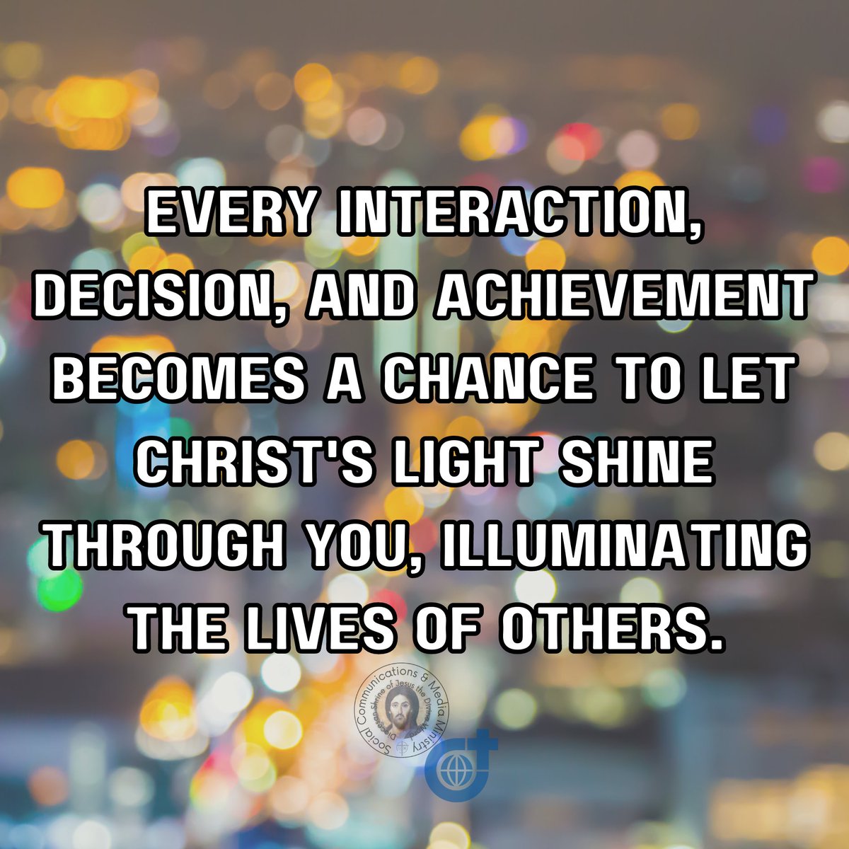 WORDinUS's tweet photo. Every interaction, decision, and achievement becomes a chance to let Christ's light shine through you, illuminating the lives of others.
#PurposefulWork #ChristInMe #Inspiration #FaithAtWork #ShiningExample #LoveAndCompassion #GuidedByFaith
#SVD #DSJDW #DivineWord
#SVDmission https://t.co/CVeKOxPFgz