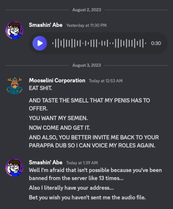 NickyTeam2's tweet photo. This is fucking ridiculous. Look at the bullshit that my ex-friend Mitchy Beausejour is sending my other friends.
This is getting out of hand. He's just digging himself deeper and making himself a bad person more and more.
@BrendanB2000 @becdoestweets https://t.co/mPerRBxLN5