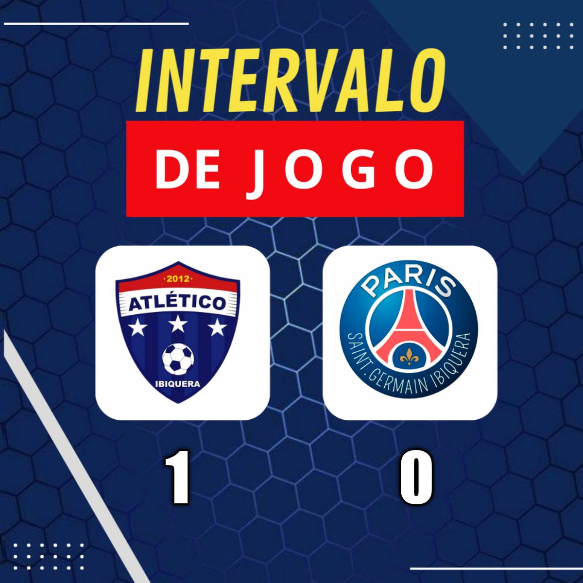 catleticoib's tweet photo. INTERVALO! ⏰ ✅ O Tricolor vai vencendo por 1 a 0 a primeira etapa. Vamos vencer Tricolor!
.
.
#clubeatletico #atletico #tricoloribiquerense #tricolor #torcidaorganizada #fúriaatleticana https://t.co/TDIYO9rFLG