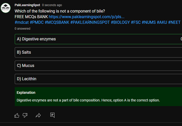 theplsacademy's tweet photo. FREE MCQs BANK https://t.co/RrHfAajgUq
#mdcat #PMDC #MCQSBANK #PAKLEARNINGSPOT #BIOLOGY #FSC #NUMS #AKU #NEET https://t.co/KEqdM58PoW