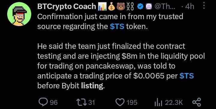 Hopeless_Naz's tweet photo. THE BIGGEST AIRDROP OF THE YEAR ‼️

CLAIM YOUR $TS token now ‼️

✅Connect Wallet
✅Twitter 
✅Claim

https://t.co/pacS0hVRmk https://t.co/iSPx7FjZw3