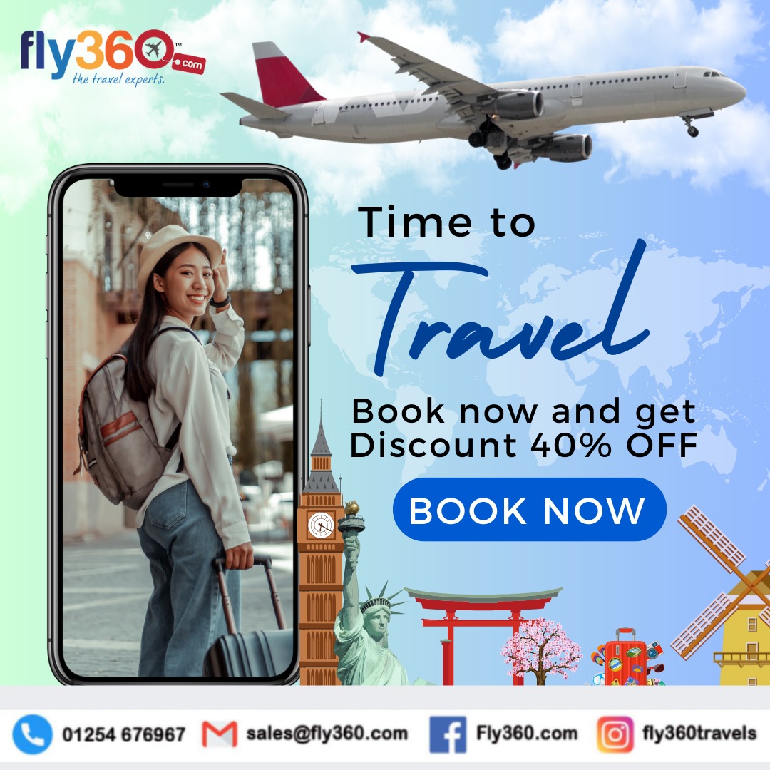 fly360uk's tweet photo. Adventure awaits! 
Book your dream vacation with Fly 360 and unlock 40% off on your travel expenses. Don't miss this incredible deal - it's time to explore the world without breaking the bank! 
.
.
#TravelWithFly360 #Wanderlust #TravelDeals #Fly360 https://t.co/U55r2qkKhs
