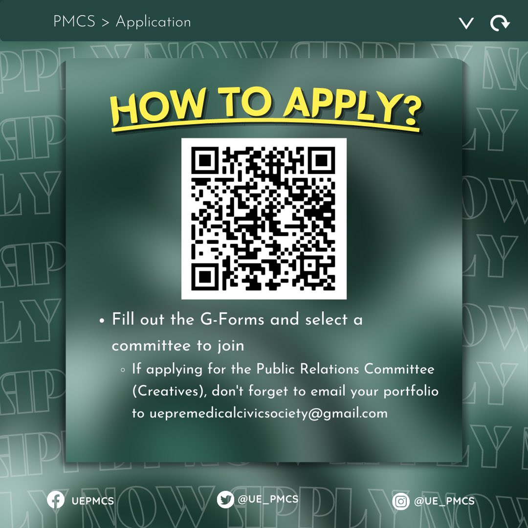 UE_PMCS's tweet photo. Access the Google Form here: 

https://t.co/yfBiBTVzf0
https://t.co/yfBiBTVzf0

𝗗𝗲𝗮𝗱𝗹𝗶𝗻𝗲 𝗳𝗼𝗿 𝗔𝗽𝗽𝗹𝗶𝗰𝗮𝘁𝗶𝗼𝗻𝘀 𝗶𝘀 𝗼𝗻 𝗔𝘂𝗴𝘂𝘀𝘁 𝟴, 𝗧𝘂𝗲𝘀𝗱𝗮𝘆

Apply now! https://t.co/FEmWc3LnoW