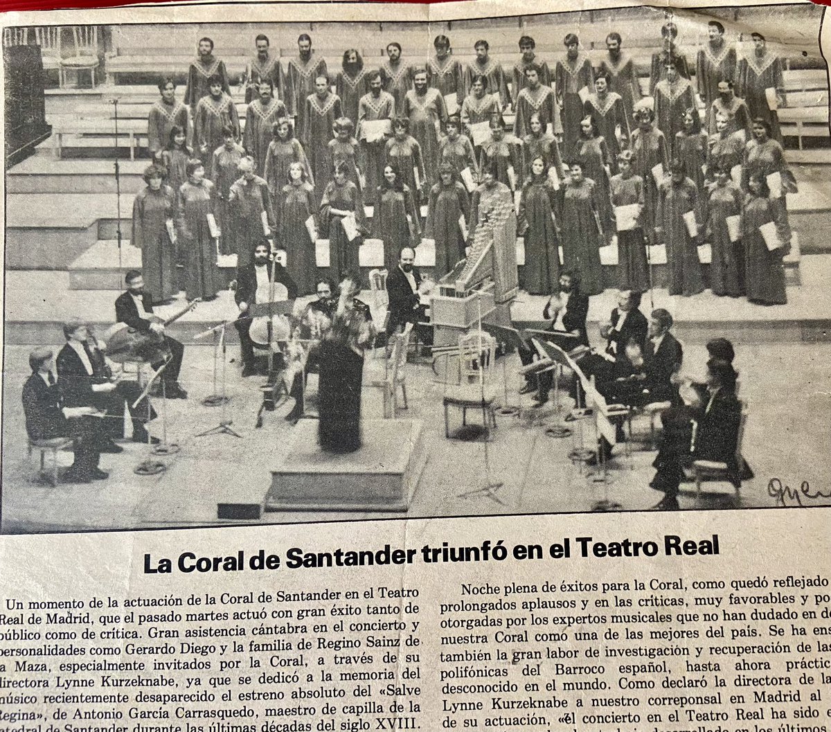 RenataOjerada's tweet photo. Mañana #LynneKurzeknabe recibe el #Discantus que ofrece la #CoralCantaLaredo Fue pionera en #Cantabria primera directora de Coro y Orquesta #investigadora #musicologa descubridora de maestros de capilla #GarciaCarrasquedo Premio Nacional Disco ….etc etc etc 👏👏👏 https://t.co/ZVDECFsvYa