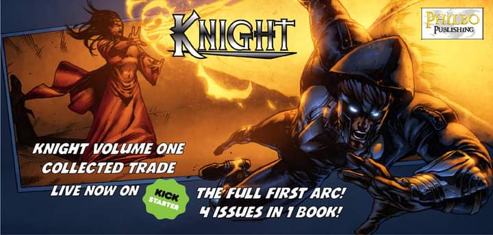 Knight, Act 1 collected trade is live! Urban fantasy superhero comic. Action + fantasy + mystery + original characters characters. Pls help spread the word! Check it out: kck.st/3OE590l 

#indiecomics #comicbooks #kickstartercomics #crowdfundcomics #indiecreators