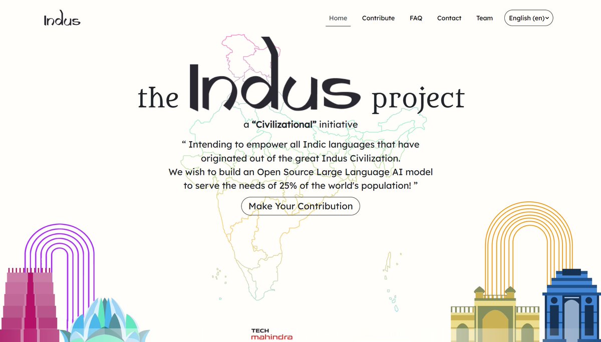 C_P_Gurnani's tweet photo. Announcing Project Indus: https://t.co/uuDIA0wiFP

Our very own #GenerativeAI model..

Made in India, Made by India, Made for India

It will cover 40 dialects of Hindi

It will have the potential to expand into all Indic languages

It will serve 25% of the world’s population