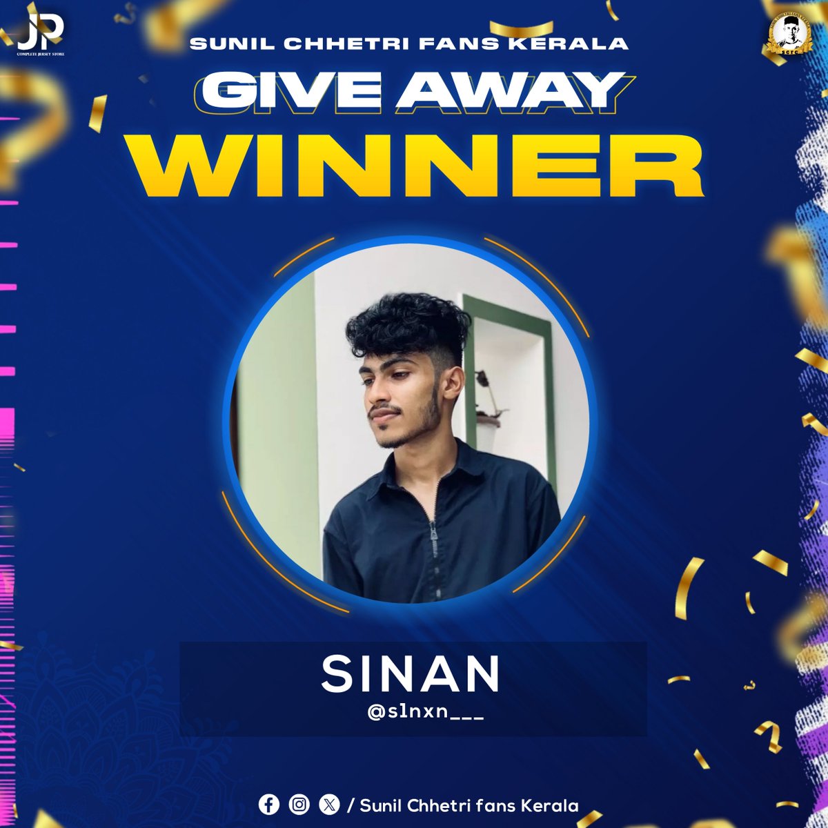 ChhetriFanskl's tweet photo. The Lucky Chhetrian 🤩💥
#sunilchhetrifanskerala @chetri_sunil11 Jersey #giveaway winner @s1nxn___ 🙌😍💙
Happy Birthday Captain Fantastic 👑💥🔥
#sunilchhetri
#sunilchhetri11 #sc11 #SCFKL #indianfootball #indianfootballteam #chhetri #captainfantastic #giveaway #indianjersey https://t.co/vviZ7cdtWX