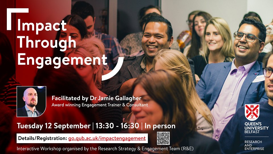 👉WORKSHOP: Impact Through Engagement
Discover how to create engagement activities that lead to long-lasting and meaningful impact. 
📅Tues 12th Sept
⏲️1:30pm-4:30pm
Learn more and register: tinyurl.com/yda3mnj
#Uni #Impact #Engagement