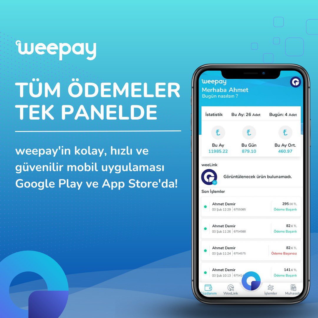 Bugünün işi, artık cebinizde. weepay’in işinizi kolaylaştıracak tüm özellikleri ve fırsatları şimdi mobil uygulamamızla cebinizde!
#hızlıödeme #onlineödeme #sanalpos #weepay #website #ödemeyöntemleri #paymentplan #kredikartı #satış #mobilpos #teknoloji #payment #ecommercestore