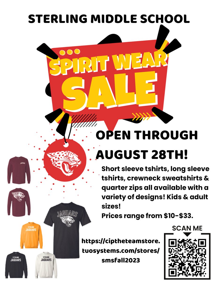 Spirit wear is on sale now! Stock up for the new school year with some fun new designs!  ciptheteamstore.tuosystems.com/stores/smsfall…