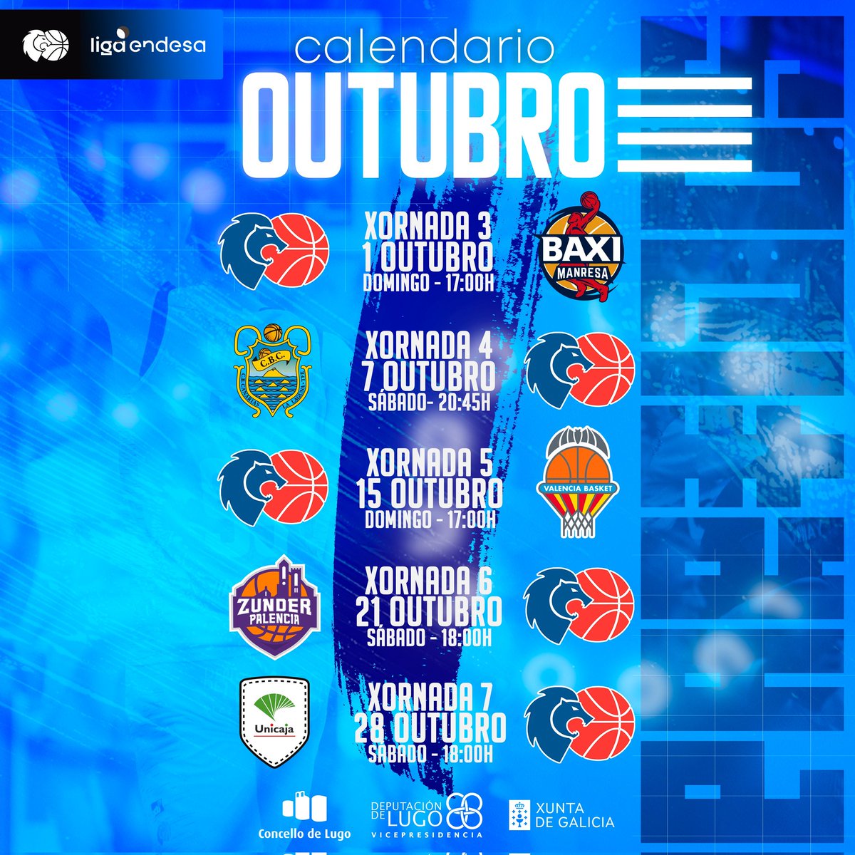 CBBreogan's tweet photo. Como ven o mes de San Froilán este ano! 😉🔝💙🏀 https://t.co/W2mEhzFiOv