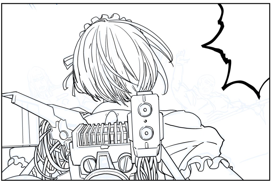 機械の背中を描いていると
アーマード・コア6が楽しみで仕方がない。 
