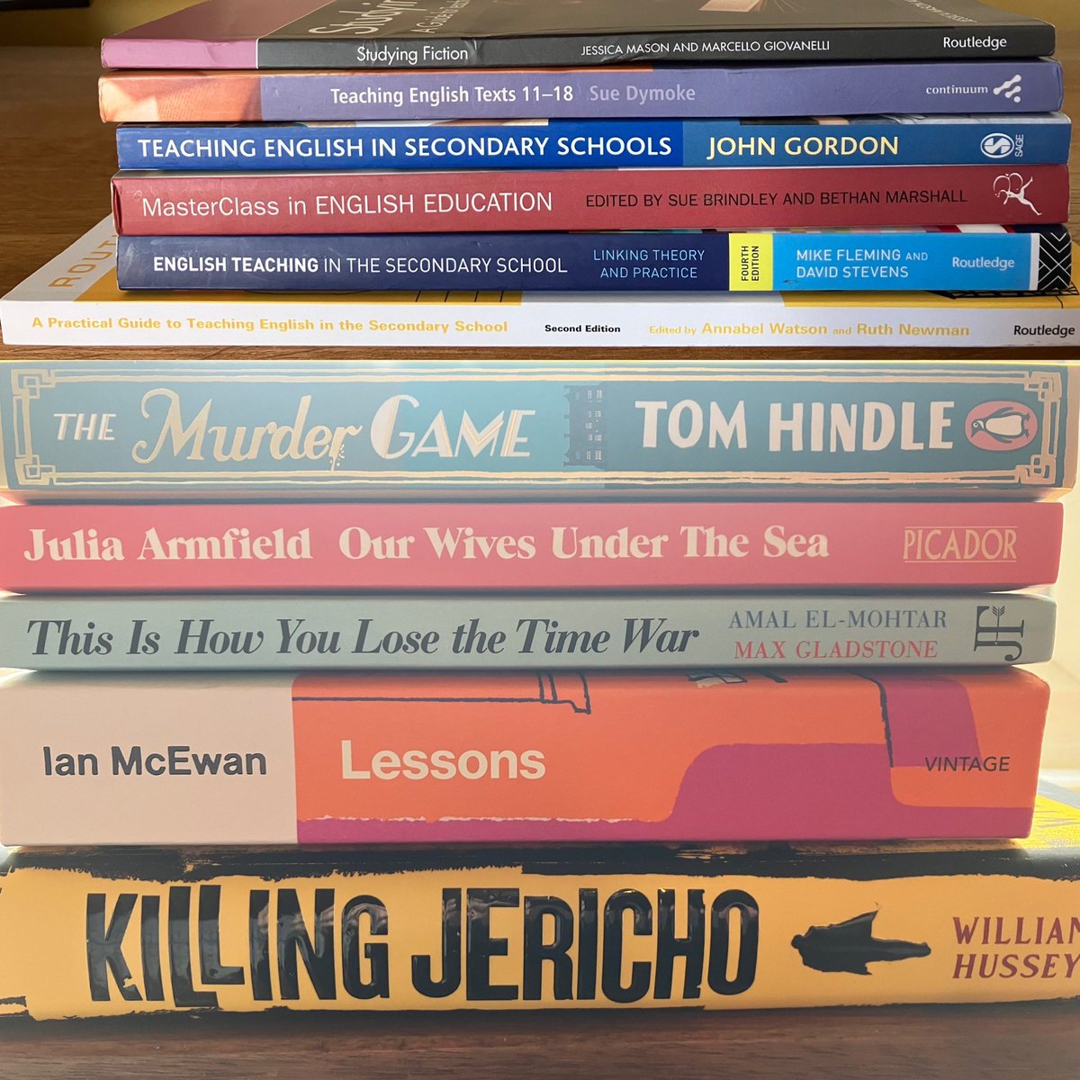 Some slightly more daunting than others, but still really looking forward to my summer reading. 😊📚#PGCEEnglish #TraineeTeacher #LifelongLearning #BookPile #BookTwitter @WHusseyAuthor