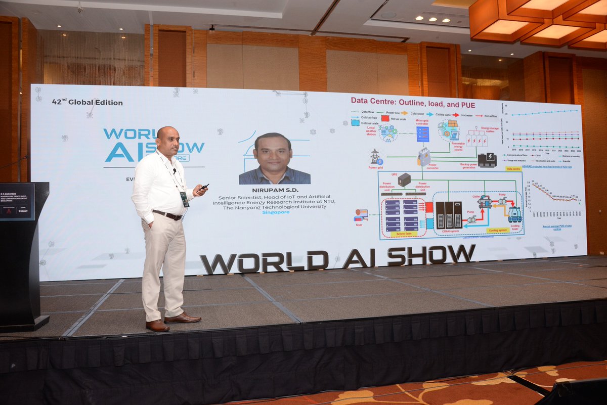 On stage we have Nirupam S.D, Senior Scientist, Head of IoT and Artificial Intelligence Energy Research Institute, NTU, The Nanyang Technological University for an industry keynote. 

#WorldAIShow #WAISSingapore #TresconAI #TresconABC #AI