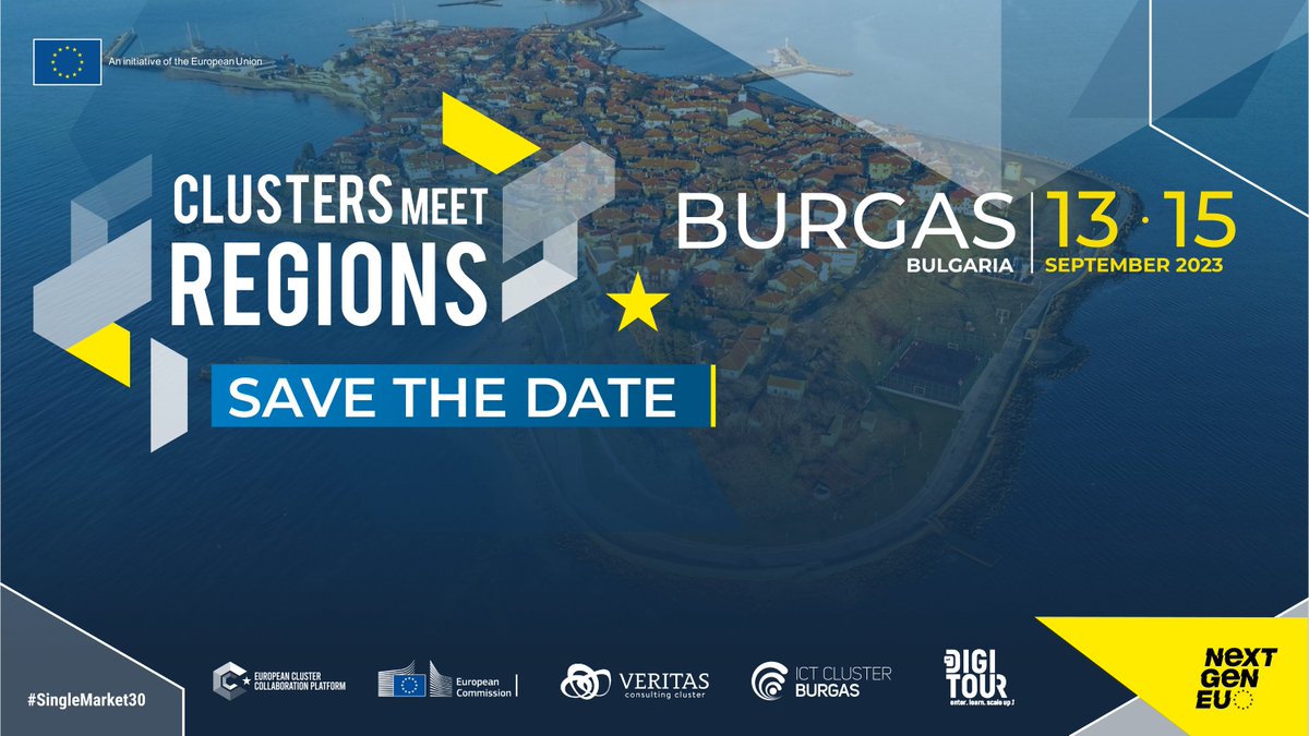 Clusters_EU's tweet image. Interested in tourism, ICT and creative industries? 

Join us at the #ClustersMeetRegions event in Burgas 🇧🇬 from 🗓️13-15 Sept. Explore cross-sectoral and transnational cluster cooperation in the Black Sea Region.

More ℹ #ECCP:  clustercollaboration.eu/content/cluste…

#SingleMarket30