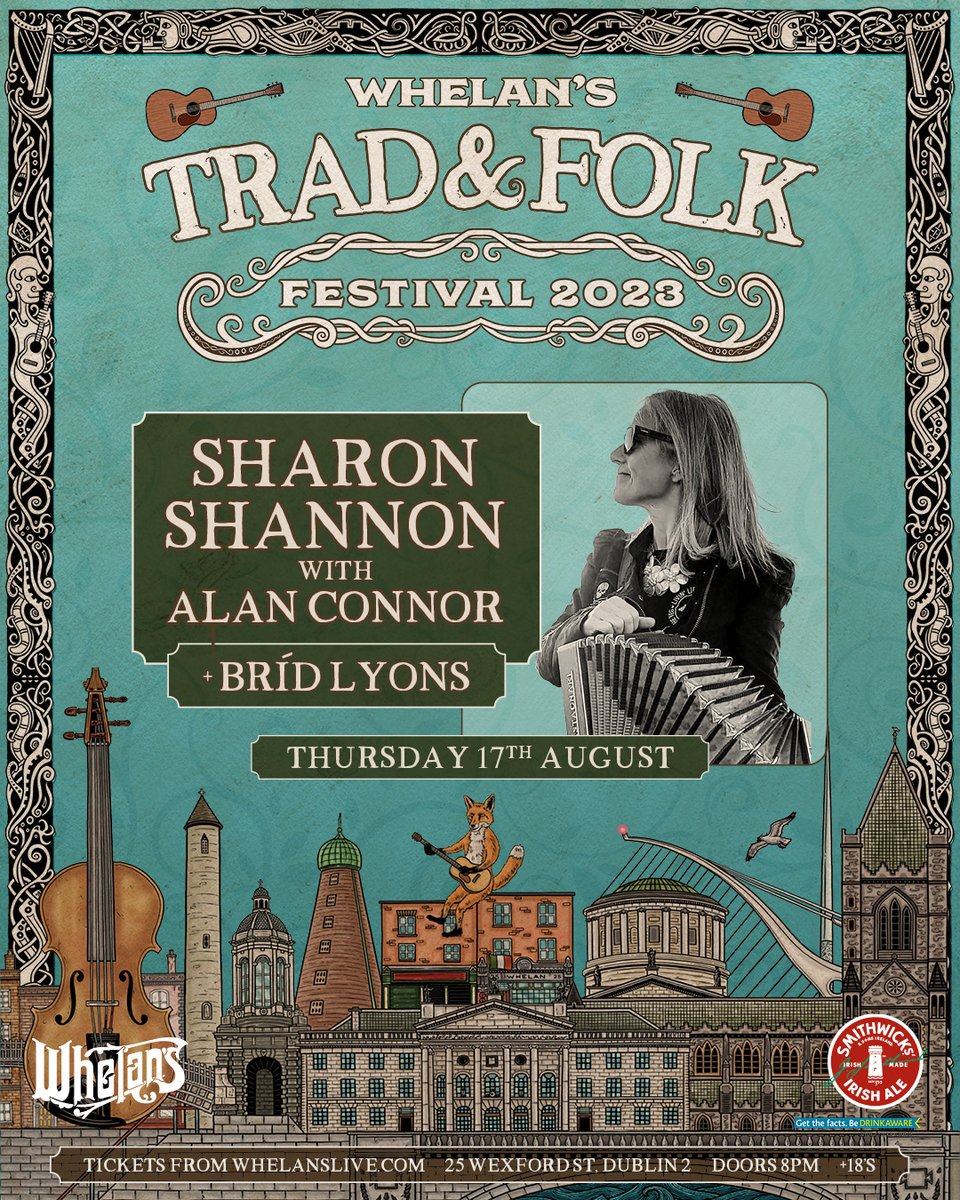 Whelan's (@whelanslive) on Twitter photo On Thur 17th August at Whelan’s Trad & Folk Festival, Sharon Shannon will be joined by ALAN CONNOR with support from BRÍD LYONS
This show will be the first in Sharon's Trilogy series - 3 shows - 3 nights - 17th-19th Aug
whelanslive.com/ticket/sharon-…
<a href="/SharonShannon99/">Sharon Shannon</a> <a href="/Bridlyonsmusic/">Bríd Lyons</a> On Thur 17th August at Whelan’s Trad & Folk Festival, Sharon Shannon will be joined by ALAN CONNOR with support from BRÍD LYONS
This show will be the first in Sharon's Trilogy series - 3 shows - 3 nights - 17th-19th Aug
whelanslive.com/ticket/sharon-…
<a href="/SharonShannon99/">Sharon Shannon</a> <a href="/Bridlyonsmusic/">Bríd Lyons</a>